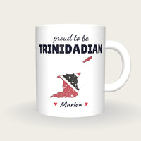 Personalised Trinidad and Tobago Map Mug, Proud To Be Trinidadian, front