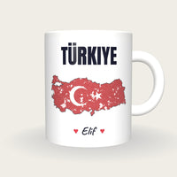 Personalised Turkey Map Mug, Türkiye, front