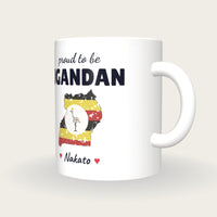 Personalised Uganda Map Mug, Proud To Be Ugandan, three-quarter view