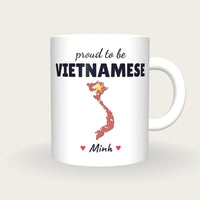 Personalised Vietnam Map Mug, Proud To Be Vietnamese, front