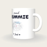 Personalised Birmingham Map Mug, Proud Brummie, three-quarter view