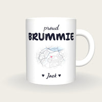 Personalised Birmingham Map Mug, Proud Brummie, front