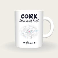 Personalised Cork Map Mug, Cork Born And Bred, front