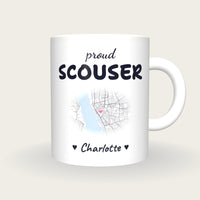 Personalised Liverpool Map Mug, Proud Scouser, front