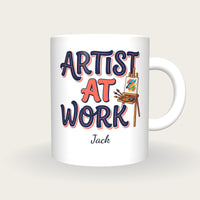 Personalised Artist At Work Mug, front