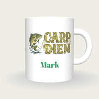 Personalised Carp Diem Fishing Mug, front