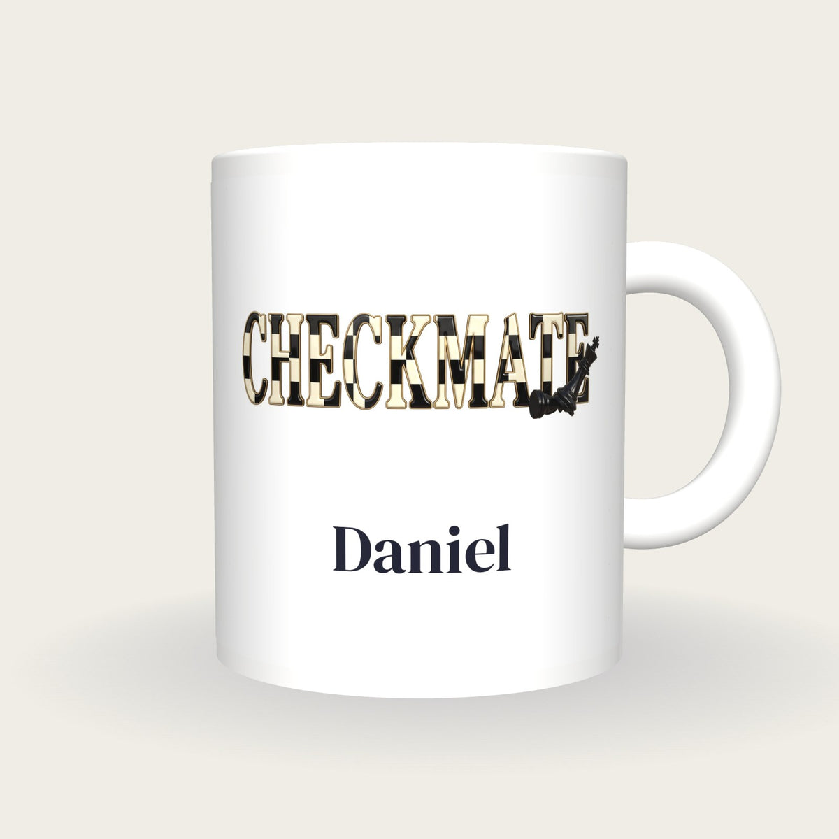 Personalised Checkmate Chess Mug, front