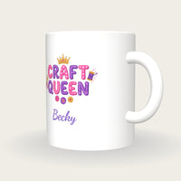 Personalised Craft Queen Mug, three-quarter view