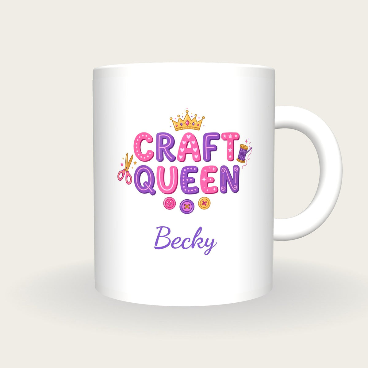 Personalised Craft Queen Mug, front