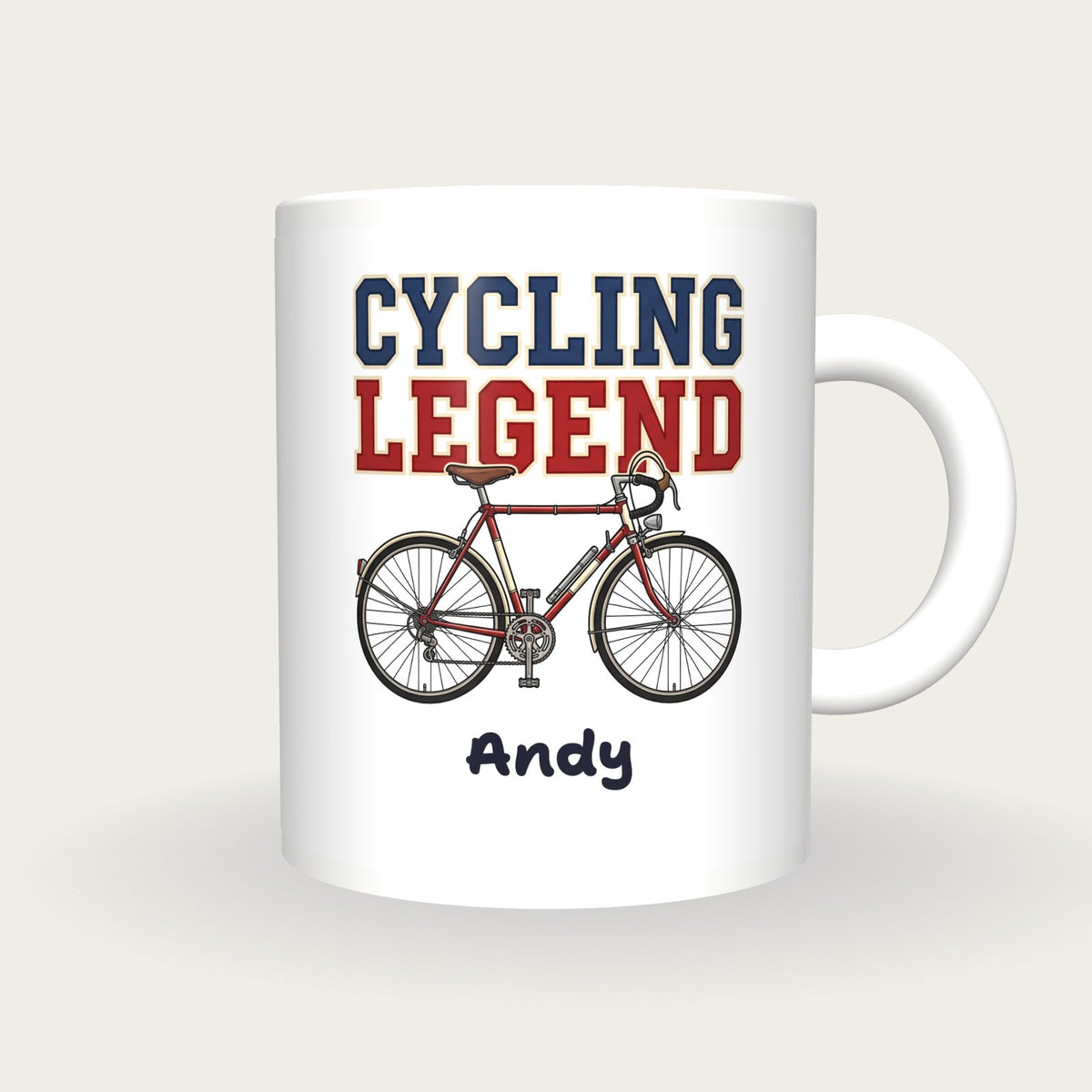 Personalised Cycling Legend Mug, front