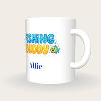 Personalised Fishing Buddy Mug, three-quarter view