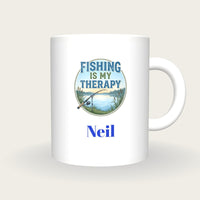 Personalised Fishing Is My Therapy Mug, front