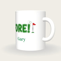 Personalised Fore Golf Mug, three-quarter view