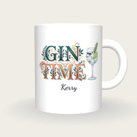 Personalised Gin Time Mug, front