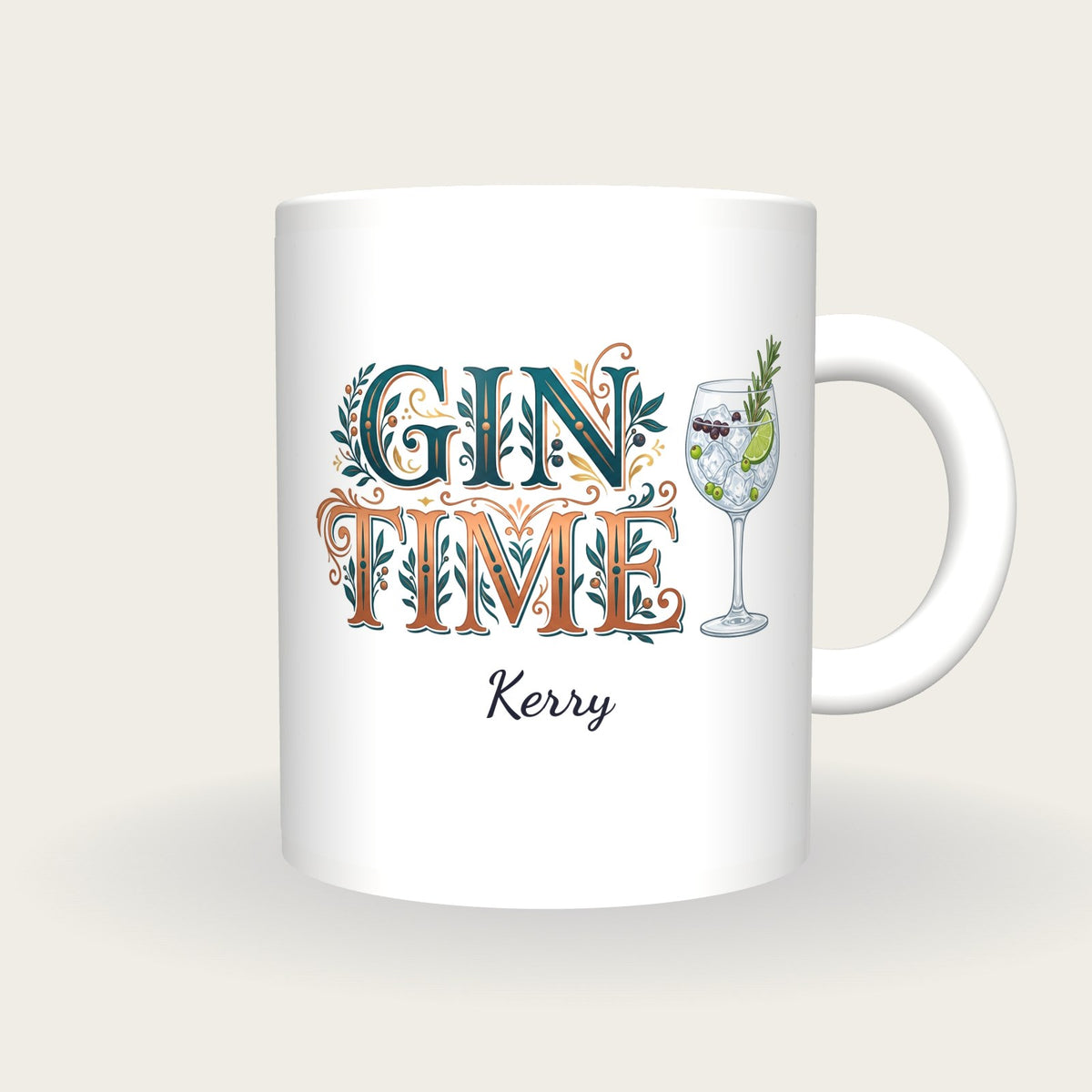 Personalised Gin Time Mug, front