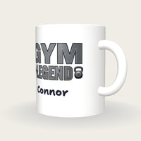 Personalised Gym Legend Mug, three-quarter view