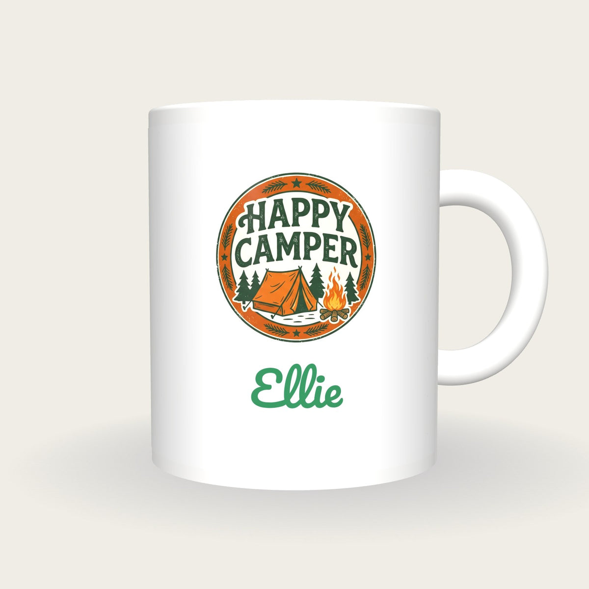 Personalised Happy Camper Mug, front