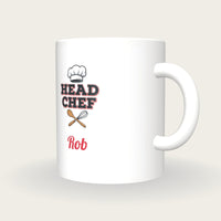 Personalised Head Chef Mug, three-quarter view