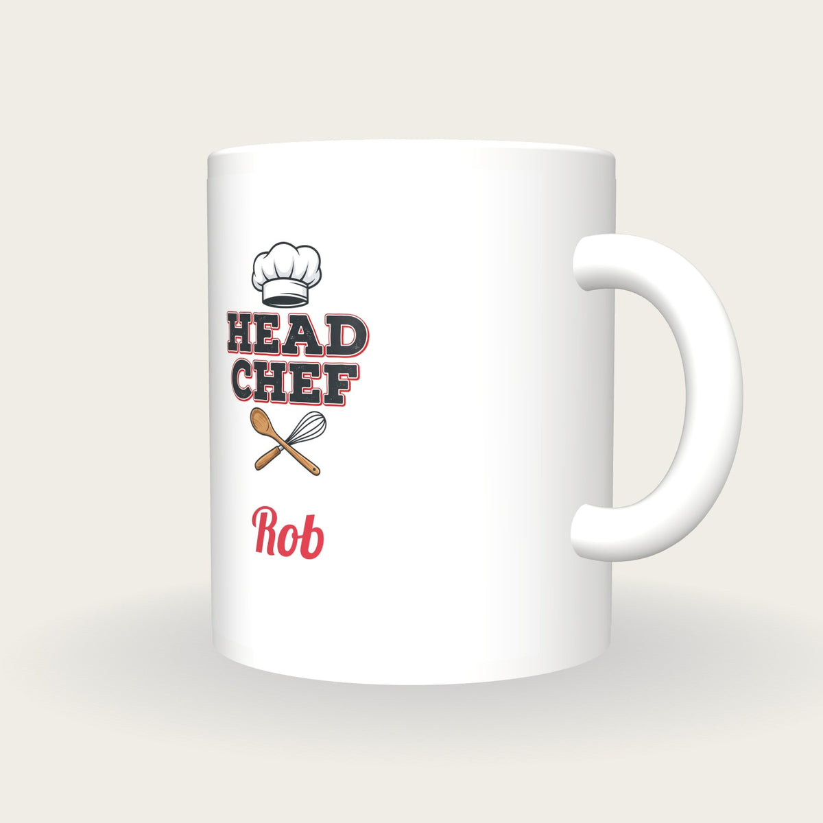 Personalised Head Chef Mug, three-quarter view