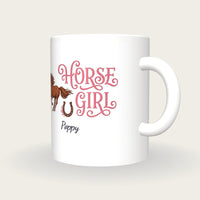 Personalised Horse Girl Mug, three-quarter view