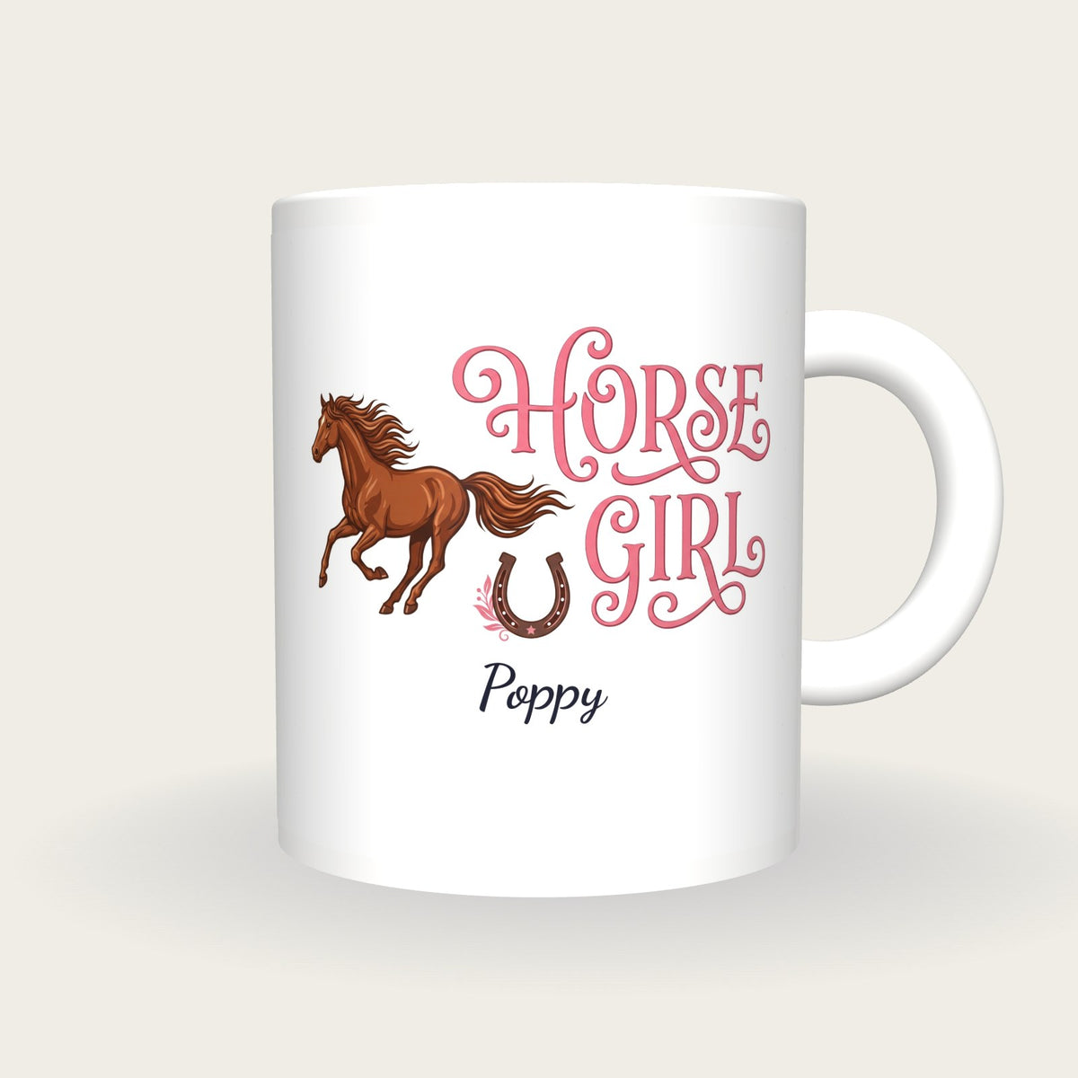 Personalised Horse Girl Mug, front