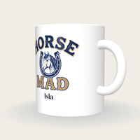 Personalised Horse Mad Mug, three-quarter view