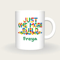 Personalised Just One More Build Brick Mug, front