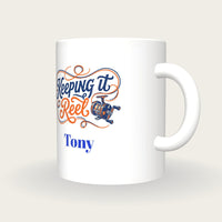 Personalised Keeping It Reel Fishing Mug, three-quarter view