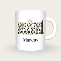 Personalised King Of The Board Chess Mug, front