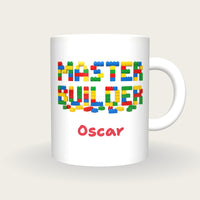 Personalised Master Builder Brick Mug, front