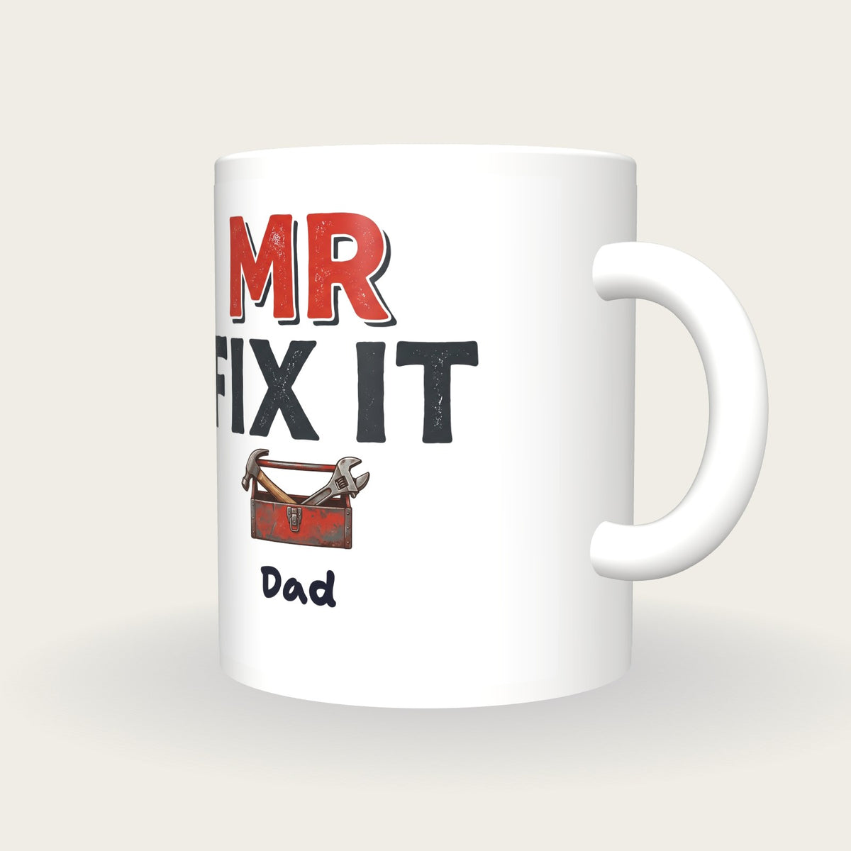 Personalised Mr Fix It DIY Mug, three-quarter view