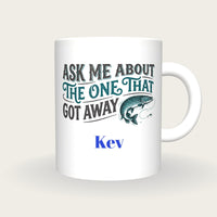 Personalised The One That Got Away Fishing Mug, front