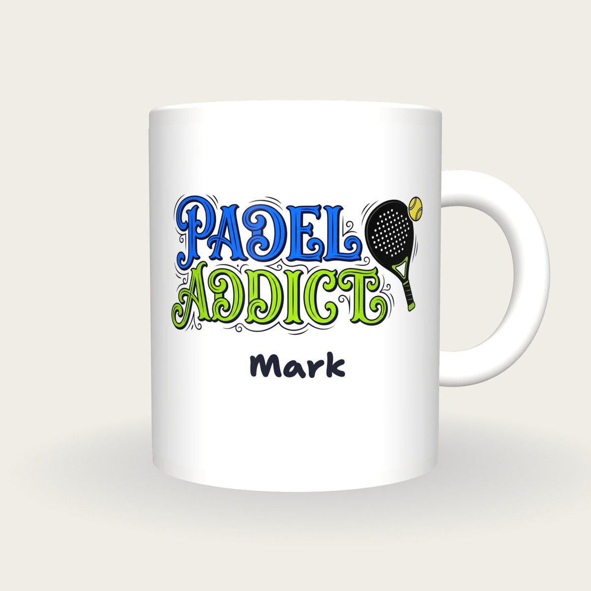 Personalised Padel Addict Mug, front