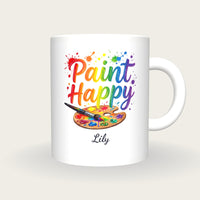 Personalised Paint Happy Artist Mug, front