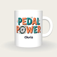 Personalised Pedal Power Cycling Mug, front