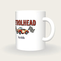 Personalised Petrolhead Classic Car Mug, three-quarter view