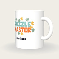 Personalised Puzzle Master Jigsaw Mug, three-quarter view