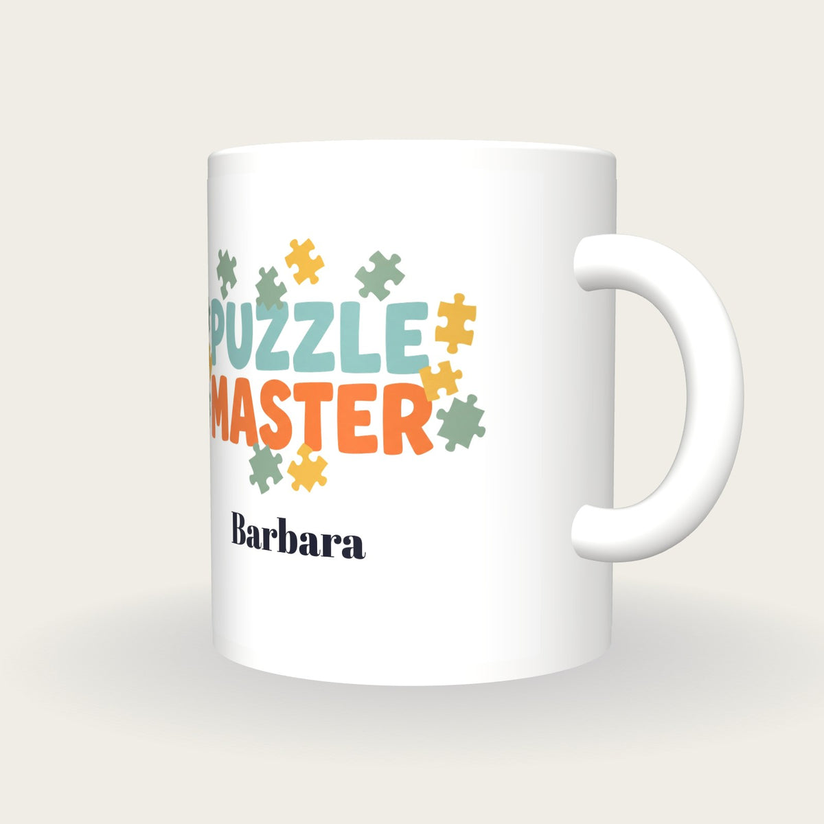 Personalised Puzzle Master Jigsaw Mug, three-quarter view