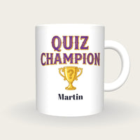 Personalised Quiz Champion Mug, front