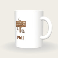 Personalised I'd Rather Be Fishing Mug, three-quarter view