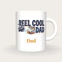 Personalised Reel Cool Dad Fishing Mug, front