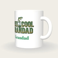 Personalised Reel Cool Grandad Fishing Mug, three-quarter view