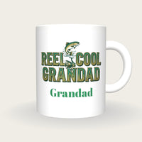 Personalised Reel Cool Grandad Fishing Mug, front