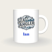 Personalised Sea Angler Fishing Mug, front