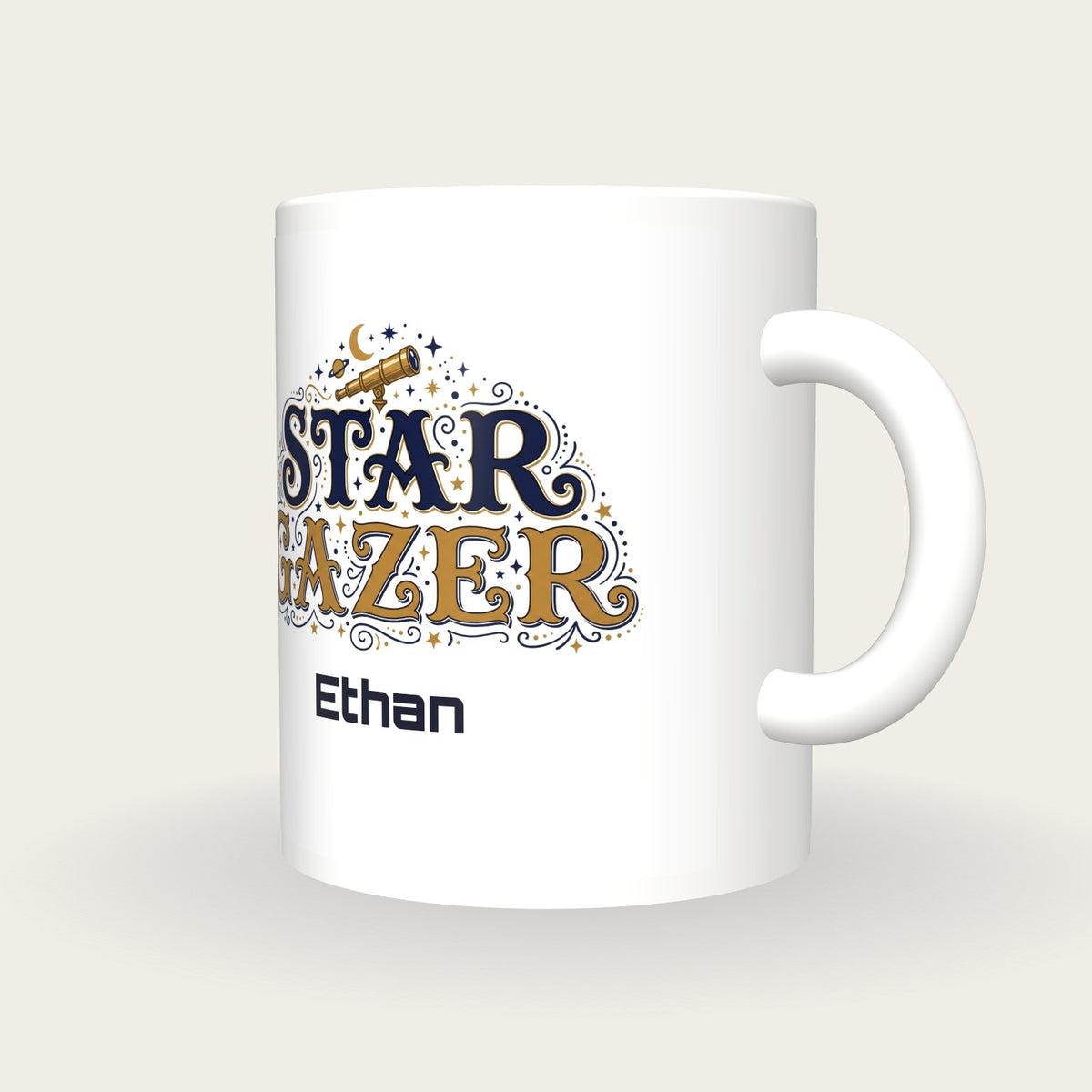 Personalised Star Gazer Astronomy Mug, three-quarter view