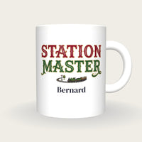 Personalised Station Master Model Railway Mug, front