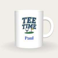 Personalised Tee Time Golf Mug, front