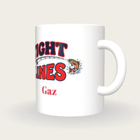 Personalised Tight Lines Fishing Mug, three-quarter view