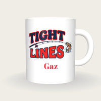 Personalised Tight Lines Fishing Mug, front