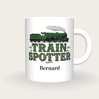 Personalised Train Spotter Mug, front